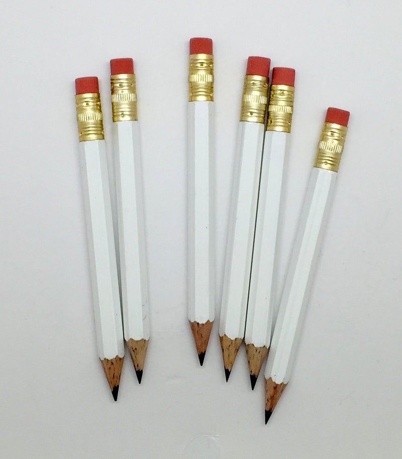 Express Pencils Half Pencils with Eraser - Golf, Pew, Short, Mini, Small, Non Toxic - Hexagonal, Sharpened, #2 Pencil, Color - White, Pkg of 36 Pocket Pencilsâ„¢ - Image 4